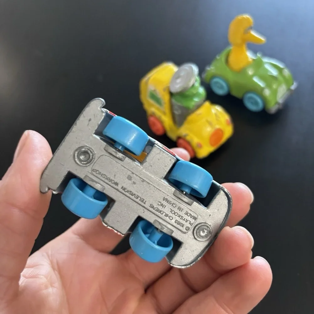 Vintage 1980s Playskool Sesame Street Cars‎ Diecast Big Bird Oscar Grouch Lot 3